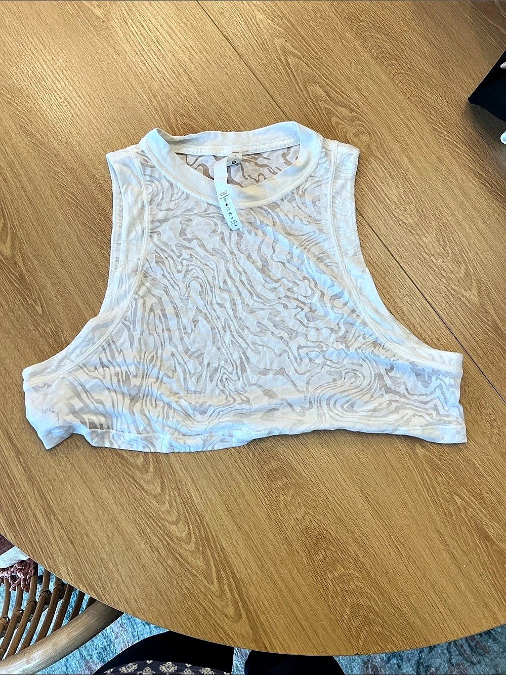 lululemon All Yours Crop Tank Top *Veil White & Gray Size 6